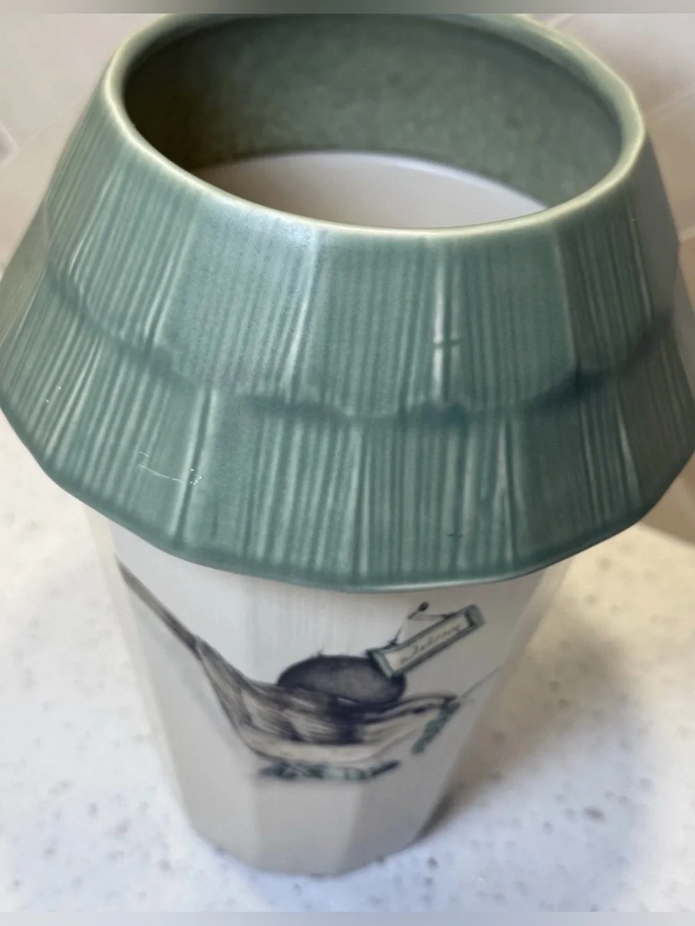 Pfaltzgraff Naturewood Utensil Holder Bird House Vintage Jar Vase Retired